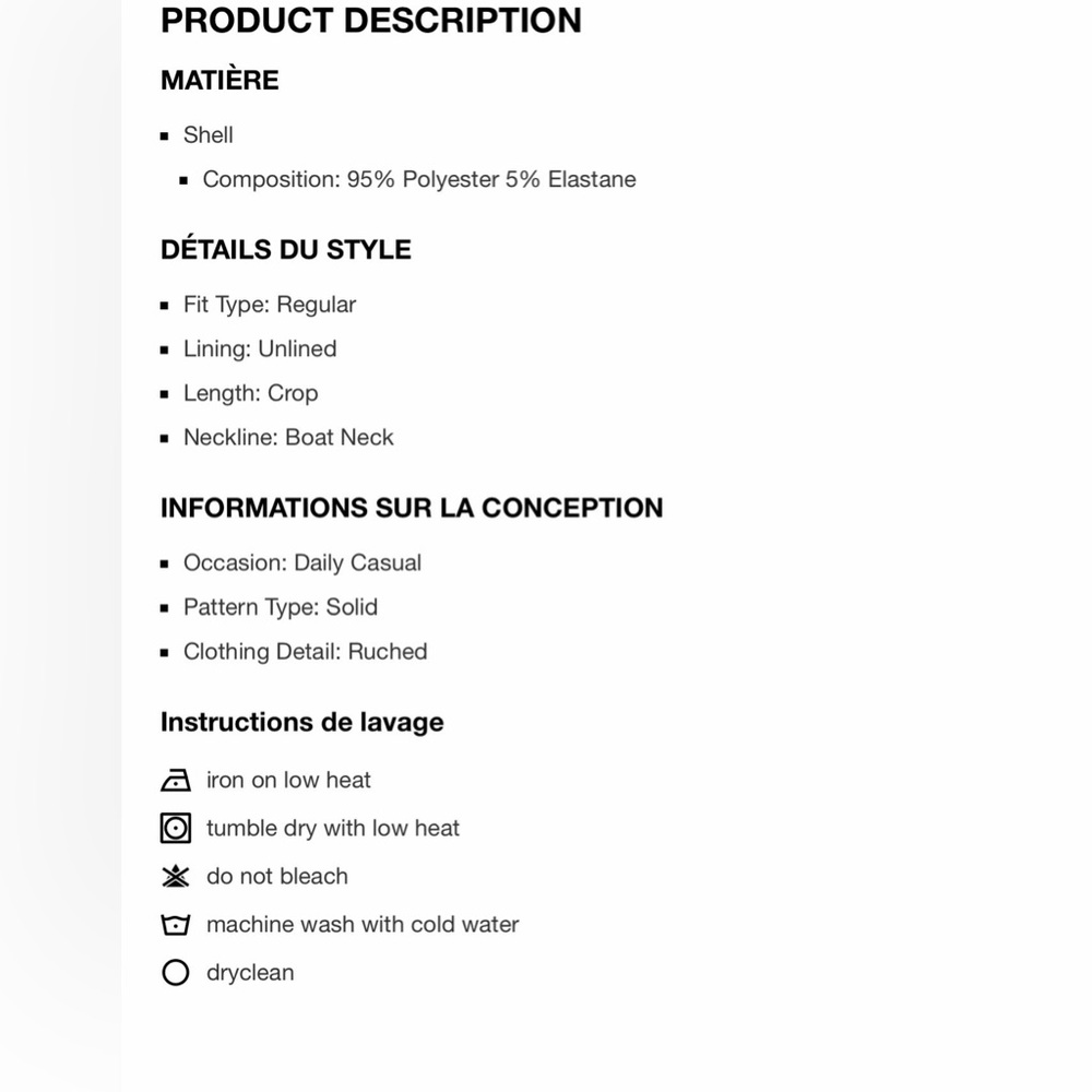 Cider VELVET BOAT NECK SOLID RUCHED LONG SLEEVE CROP TOP UY10-16 M - Picture 7 of 7